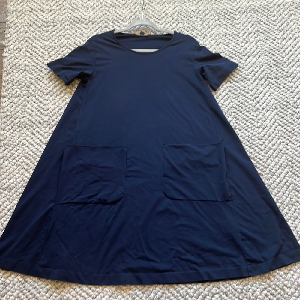 COS cotton dress navy blue